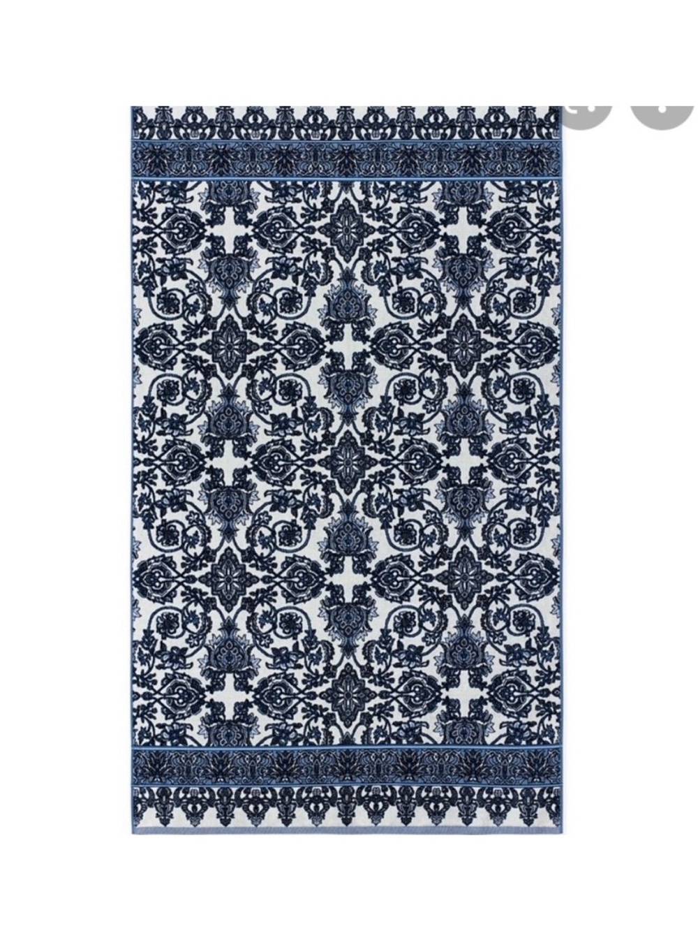 NWT TORY BURCH TUILE BEACH TOWEL SIZE 70”x 40” BLUE & WHITE